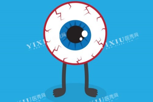 单只眼睛充血卡通图